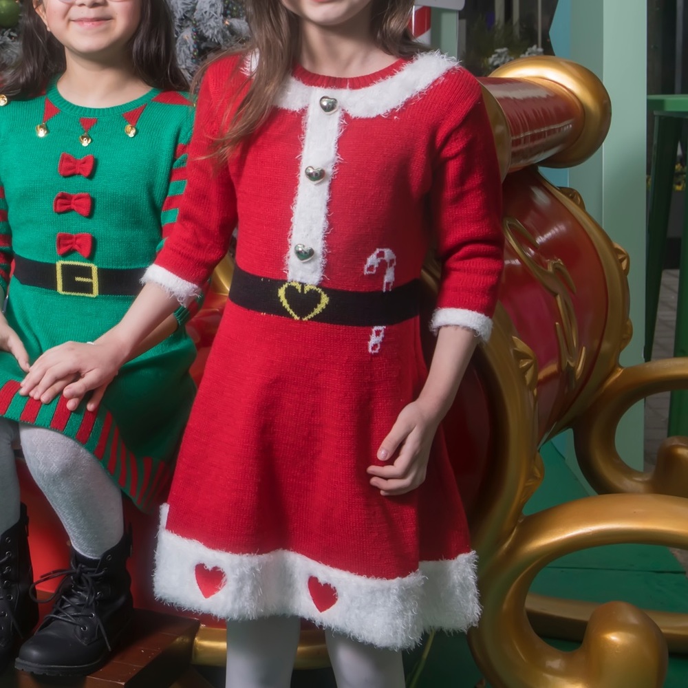Girls Santa Sweater Dress size 9/10
